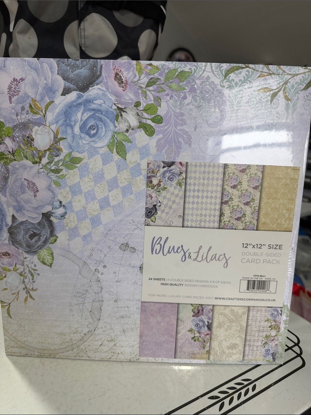 Crafters Companion Blues & Lilacs Double-Sided Card Pack